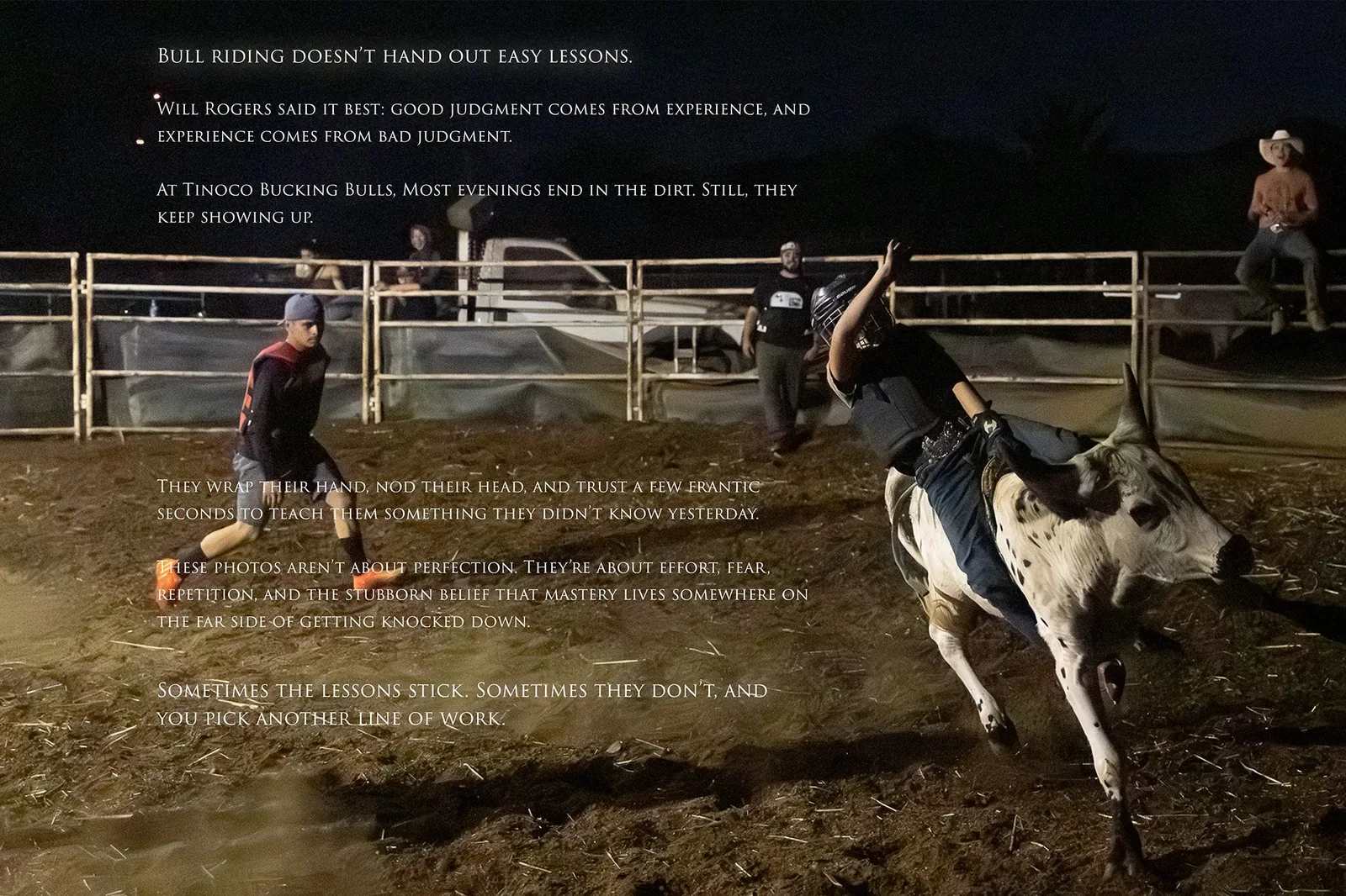 Bull Riding Practice Night — Bull riding practice night title print